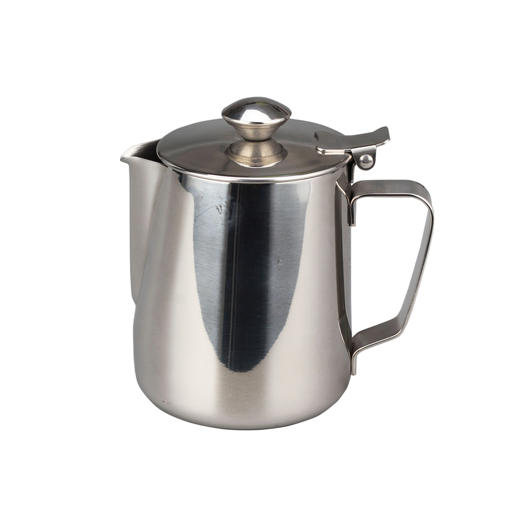 Stainless Steel Latte Milk Frothing Pitcher Jug With Lid