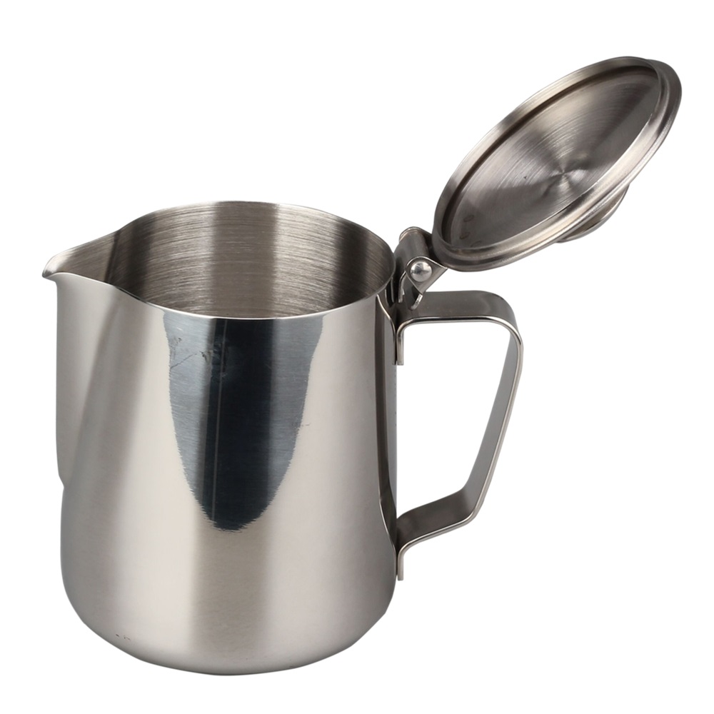 Stainless Steel Latte Milk Frothing Pitcher Jug With Lid