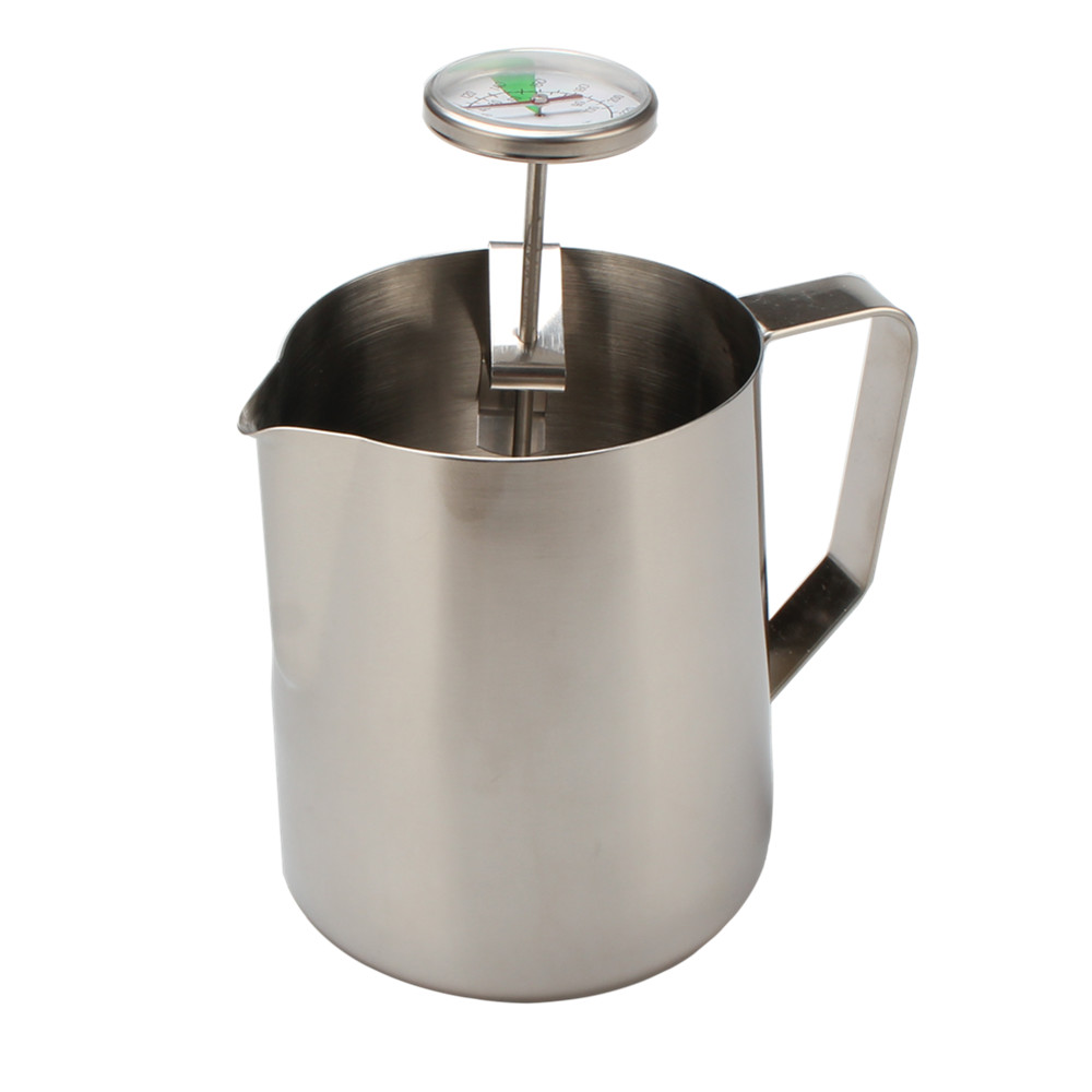 20 OZ Milk Frothing Pitcher With Thermometer for Steaming Milk