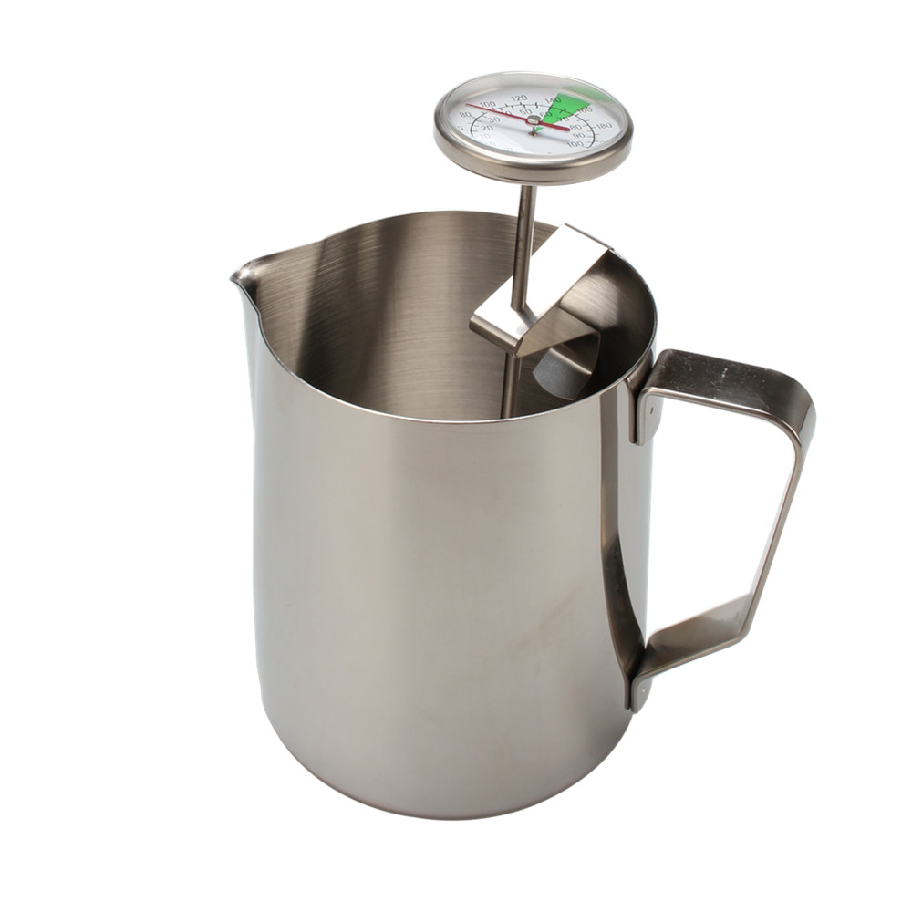 20 OZ Milk Frothing Pitcher With Thermometer for Steaming Milk