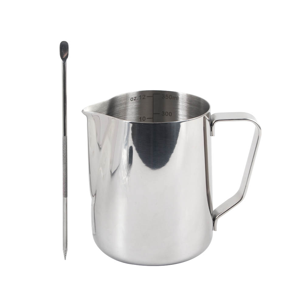 Espresso Steaming Pitcher Milk Frother Cup With Latte Art Pen