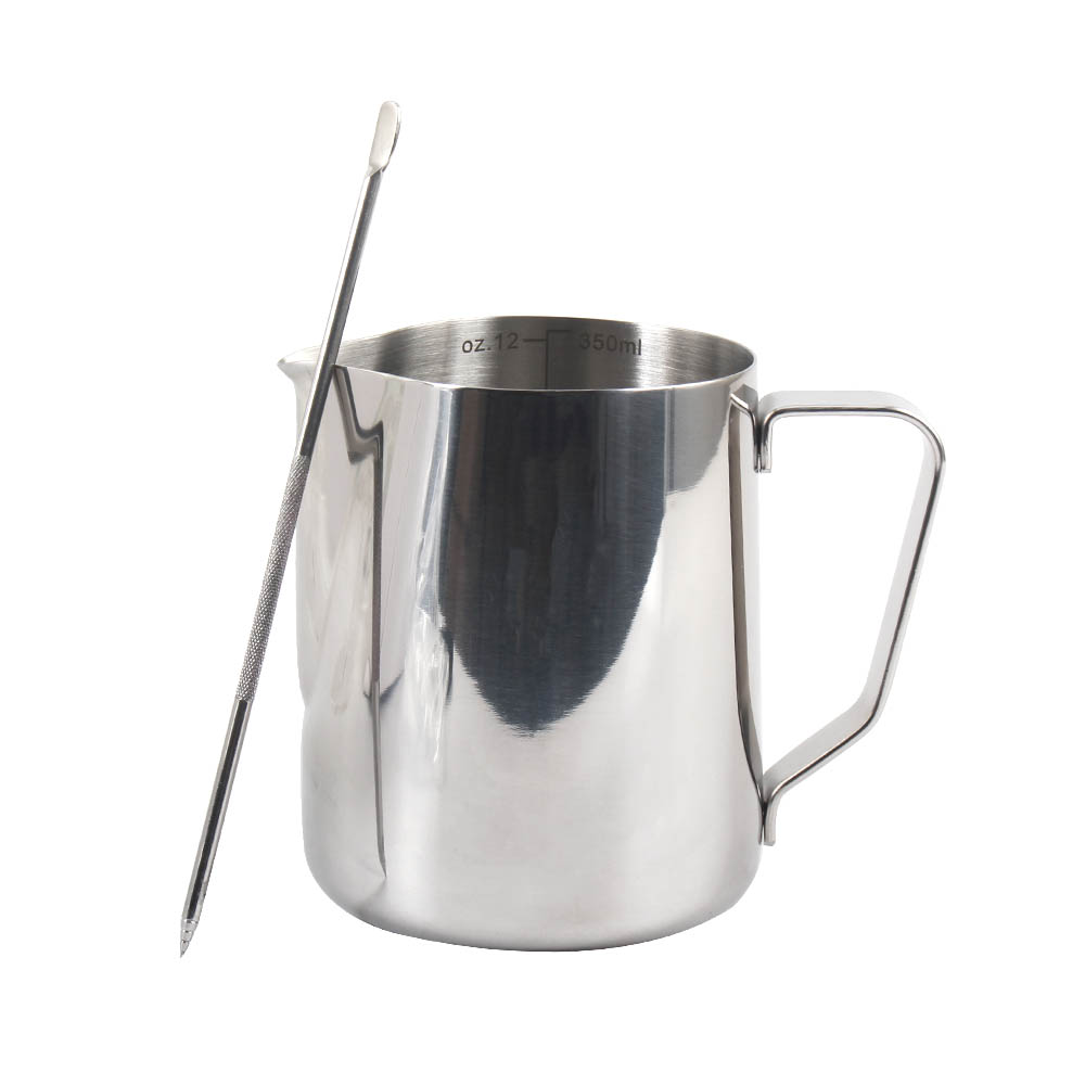 Espresso Steaming Pitcher Milk Frother Cup With Latte Art Pen