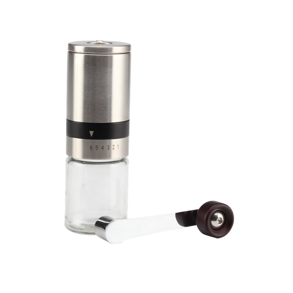 Hand Coffee Grinder 6 Adjustable Coarseness, Stainless Steel Mini Portable Coffee Machine Grinder