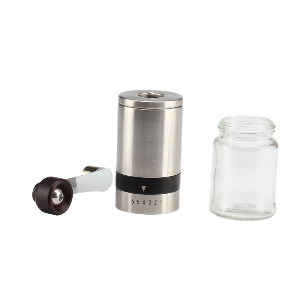 Hand Coffee Grinder 6 Adjustable Coarseness, Stainless Steel Mini Portable Coffee Machine Grinder