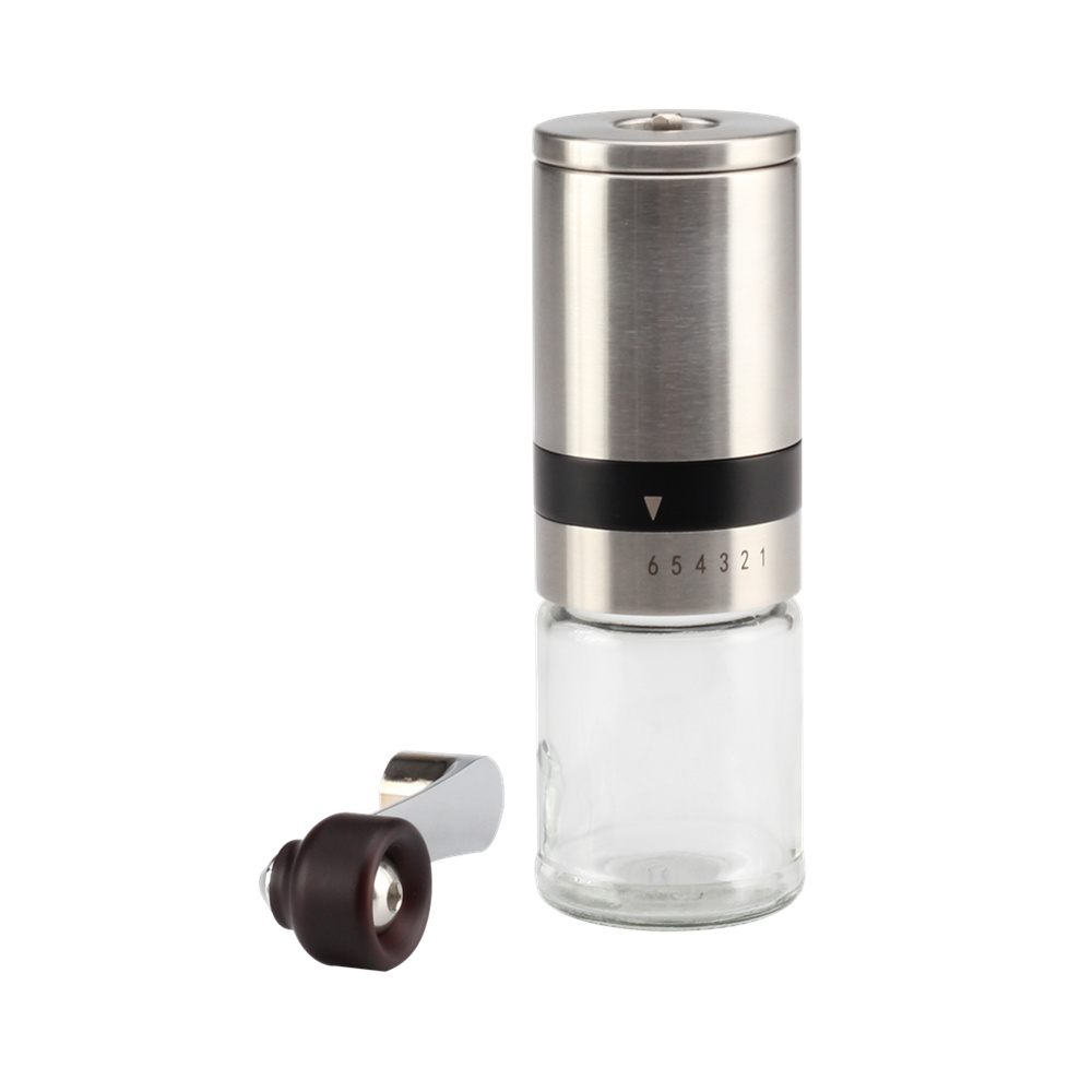 Hand Coffee Grinder 6 Adjustable Coarseness, Stainless Steel Mini Portable Coffee Machine Grinder