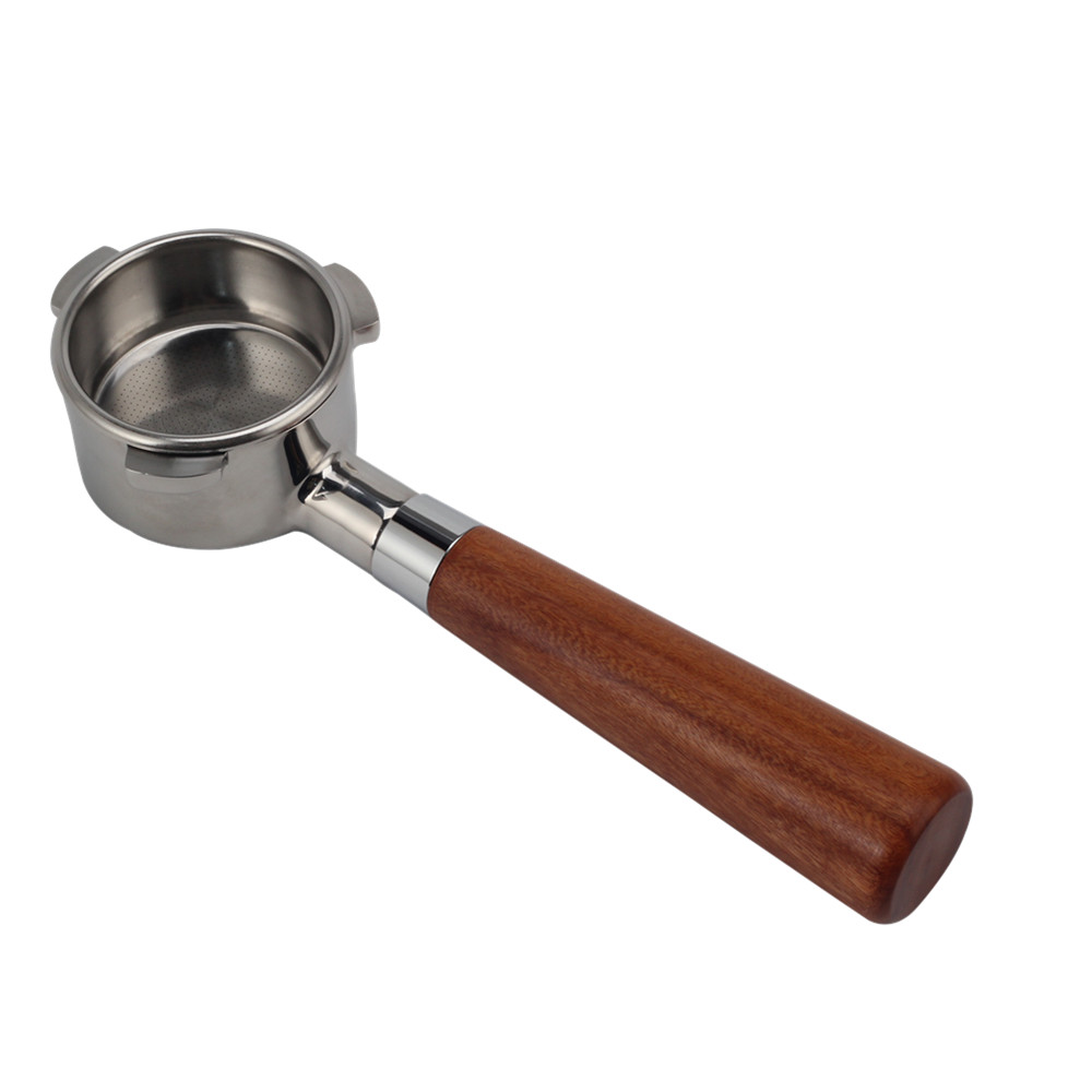 Stainless Steel Portafilter With Solid Wood Handle