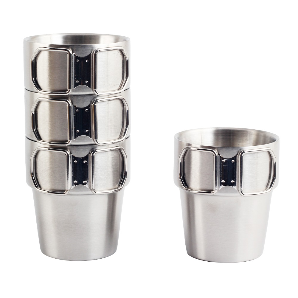 Stainless Steel Water Cup Mug With Foldable Handles