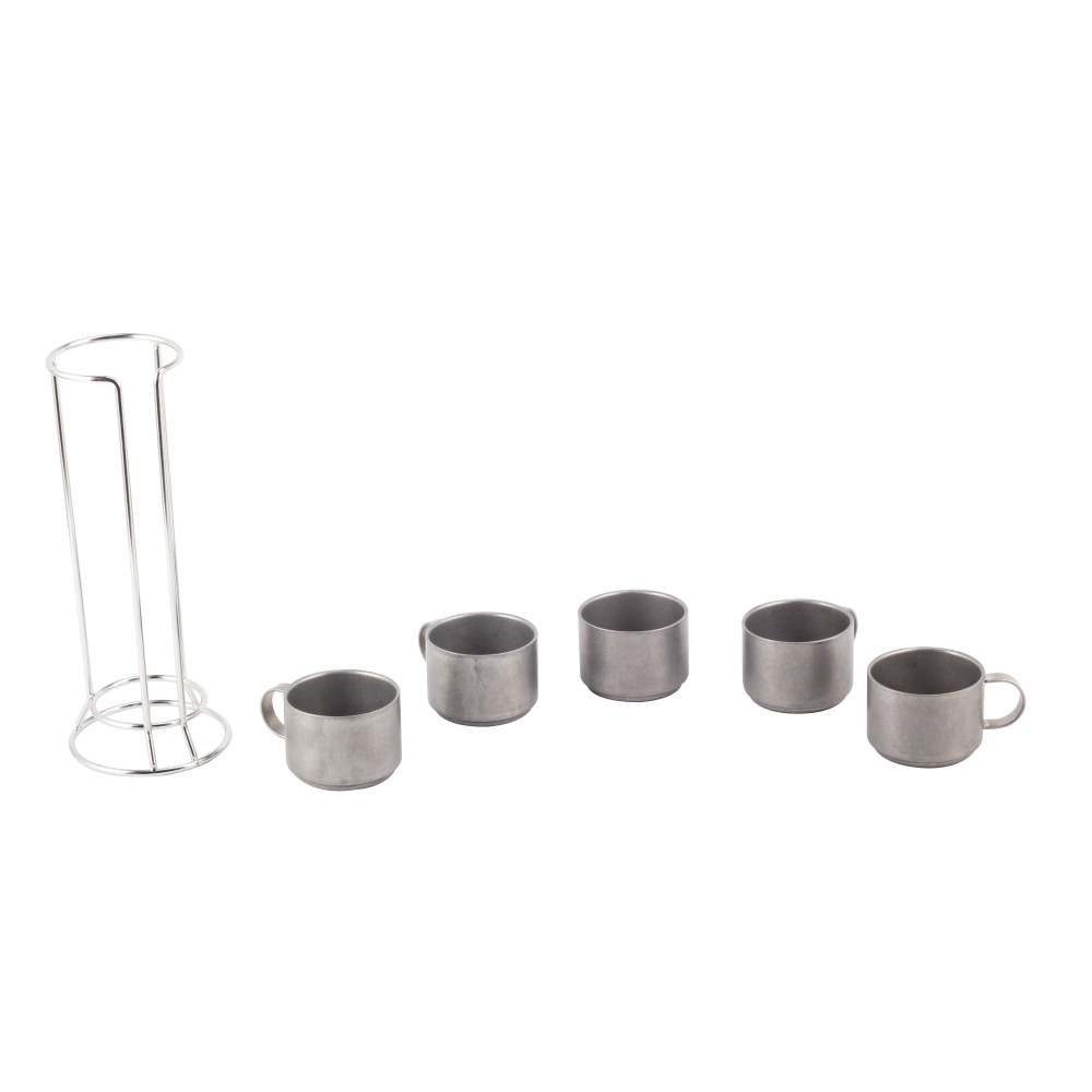 Stainless Steel Stackable Coffee Cups (Set Of 5)