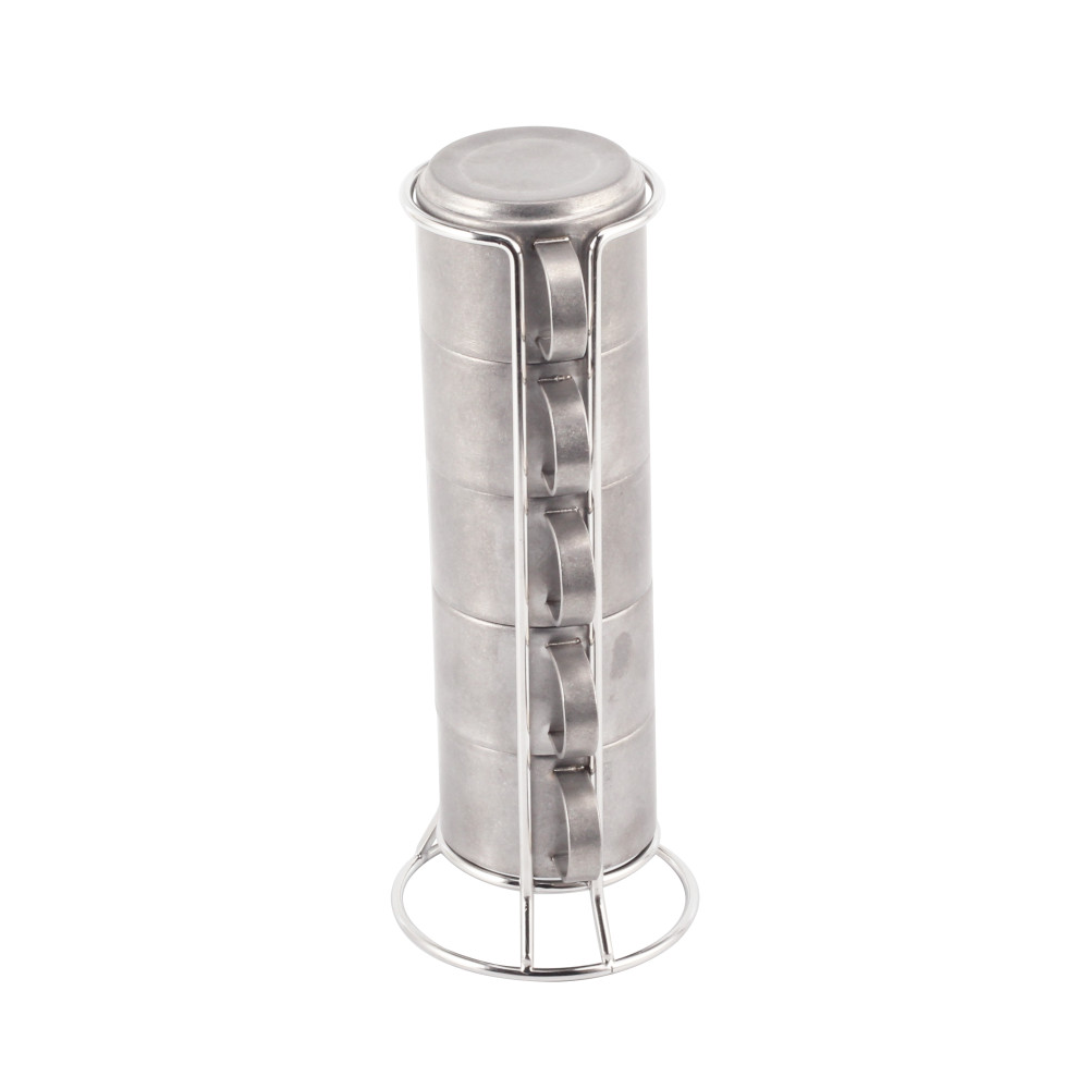 Stainless Steel Stackable Coffee Cups (Set Of 5)