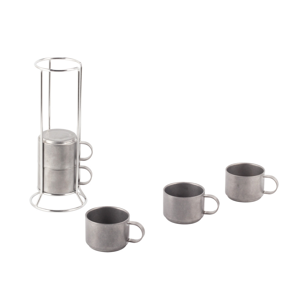 Stainless Steel Stackable Coffee Cups (Set Of 5)