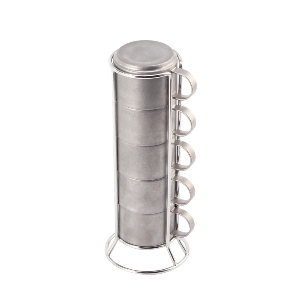 Stainless Steel Stackable Coffee Cups (Set Of 5)