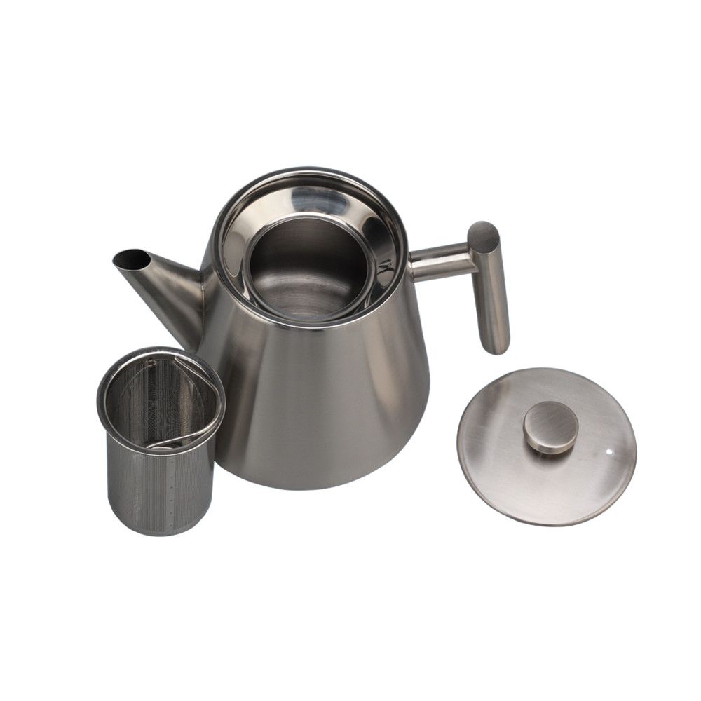 1l Teapot Container With Filter, Stainless Steel Teapot