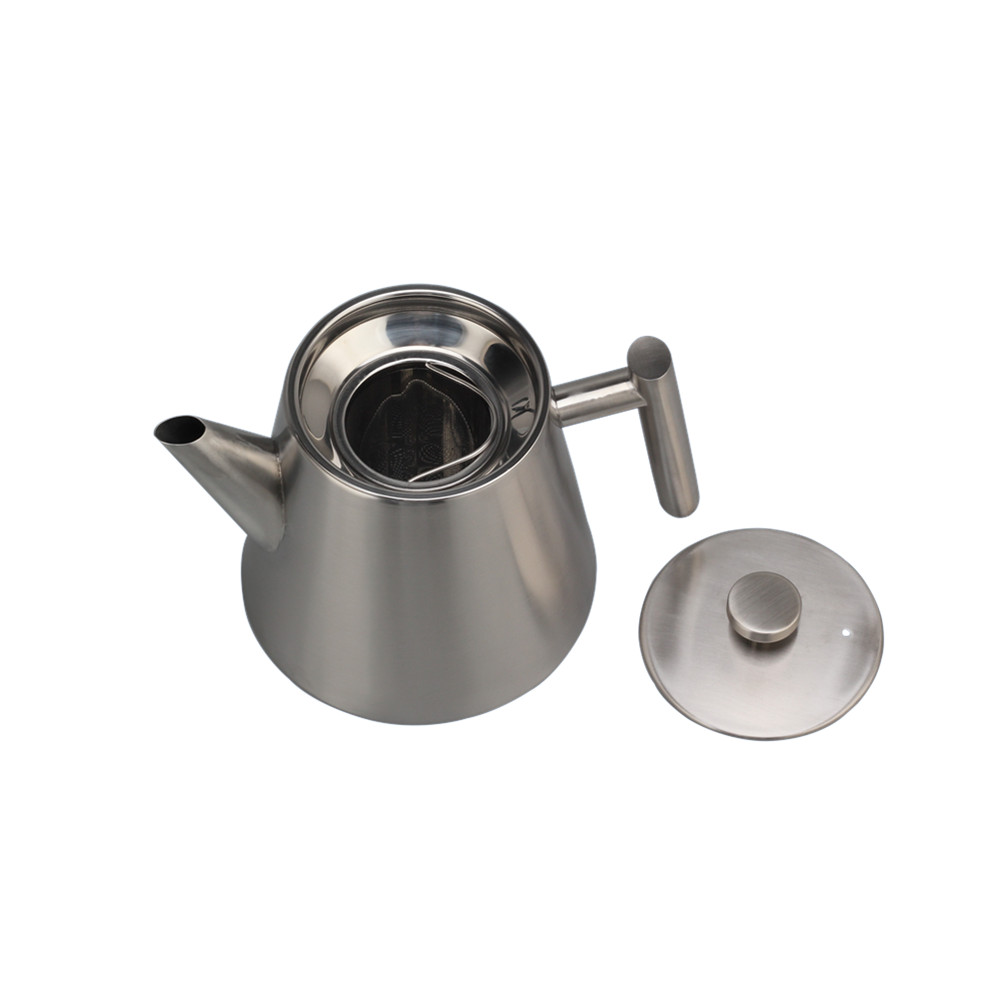 1l Teapot Container With Filter, Stainless Steel Teapot