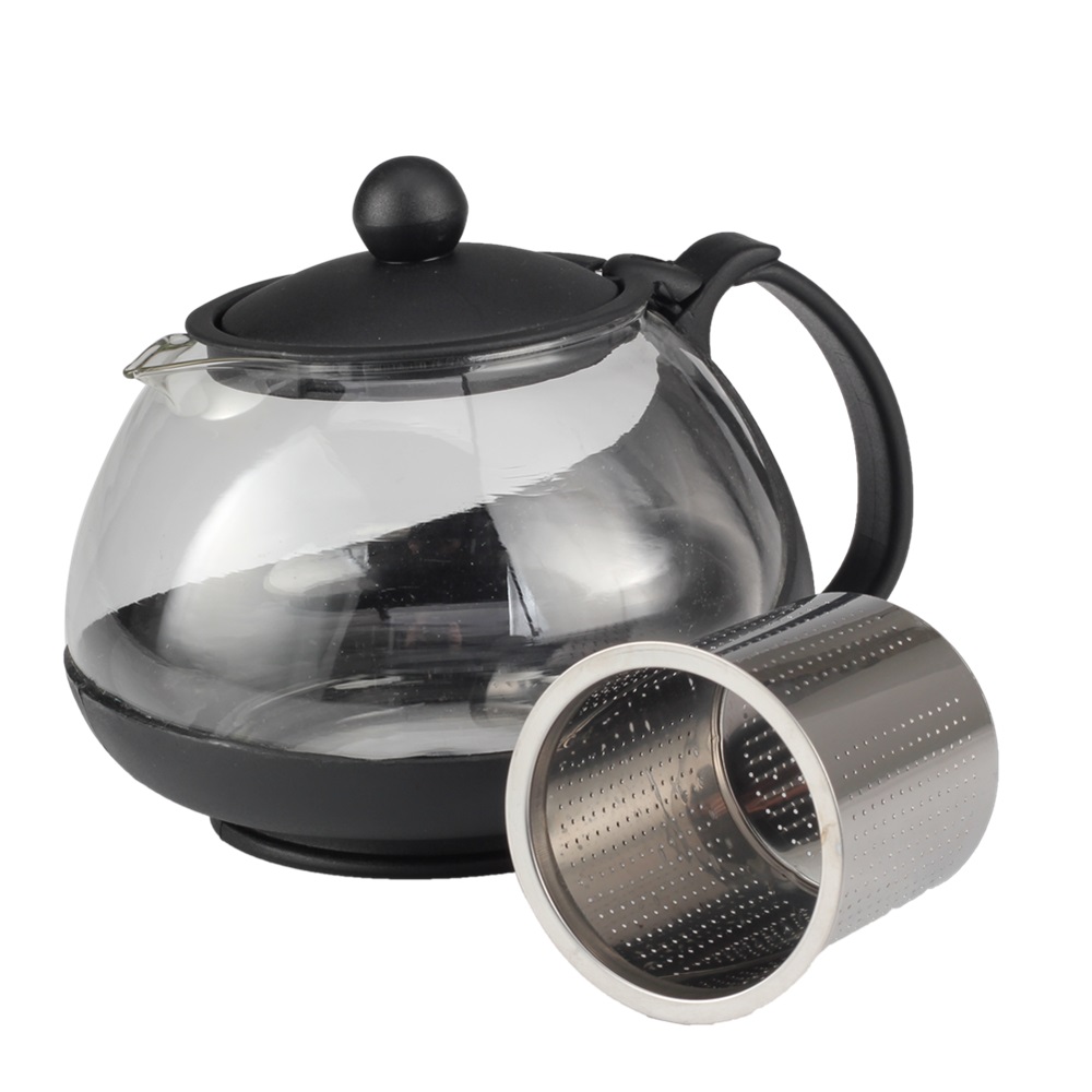 Glass Teapot With Heat Resistant Stainless Steel Infuser Perfect for Tea And Coffee