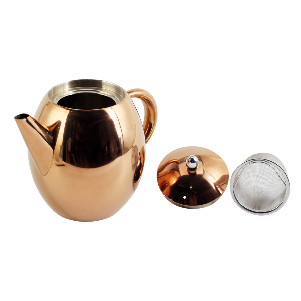 Double Walled Stainless Steel Teapot Coffee Pot