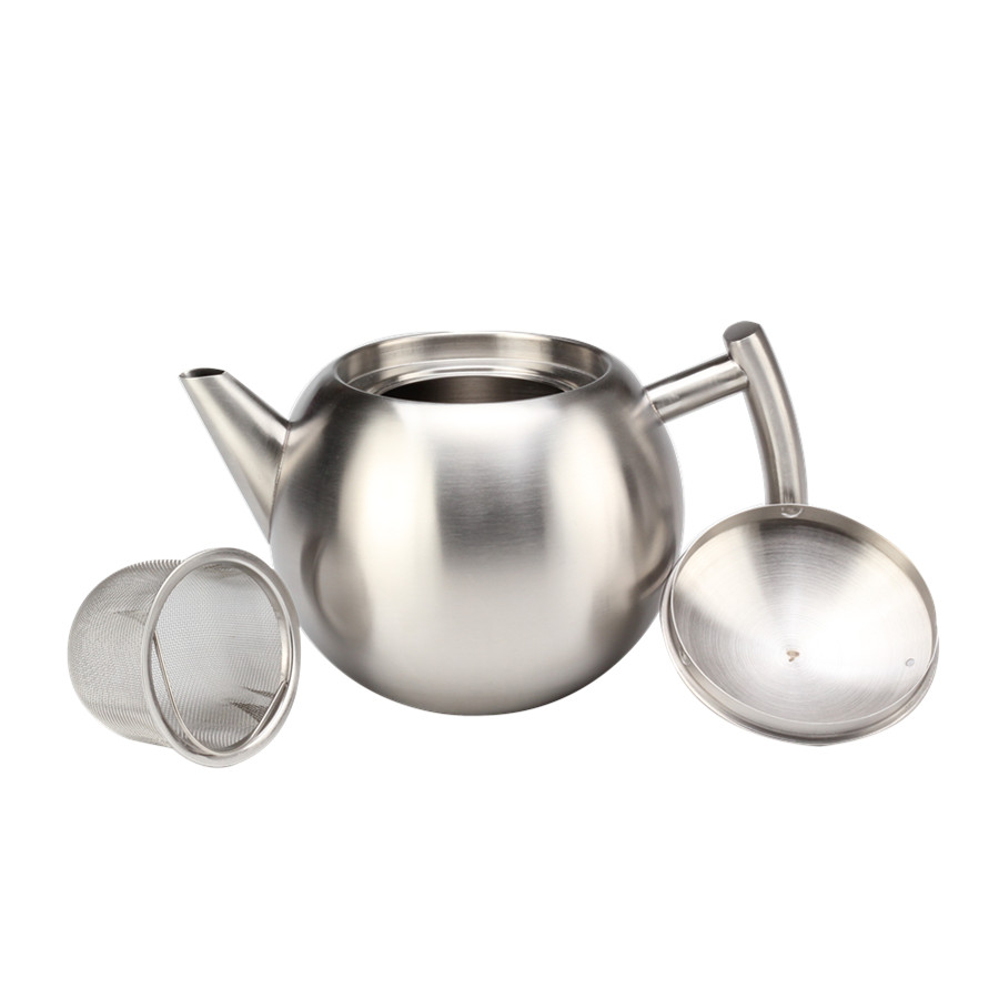 Double Walled Stainless Steel Tea Containing Kettle, Easy Pour Tea Pot