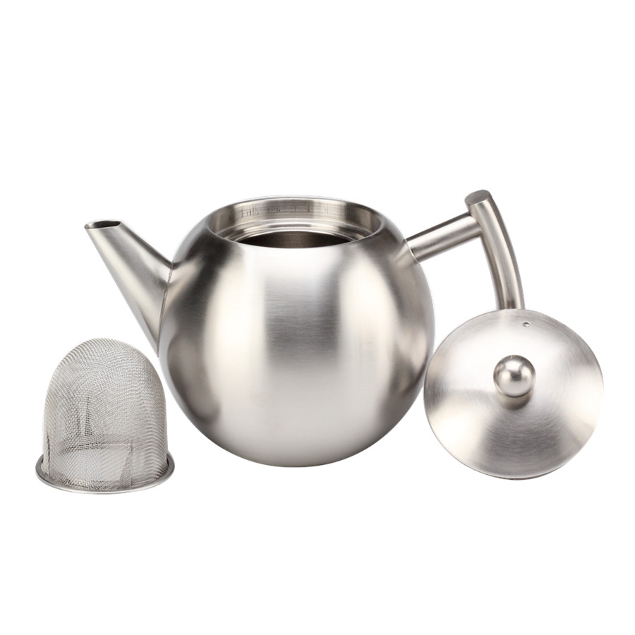 Double Walled Stainless Steel Tea Containing Kettle, Easy Pour Tea Pot