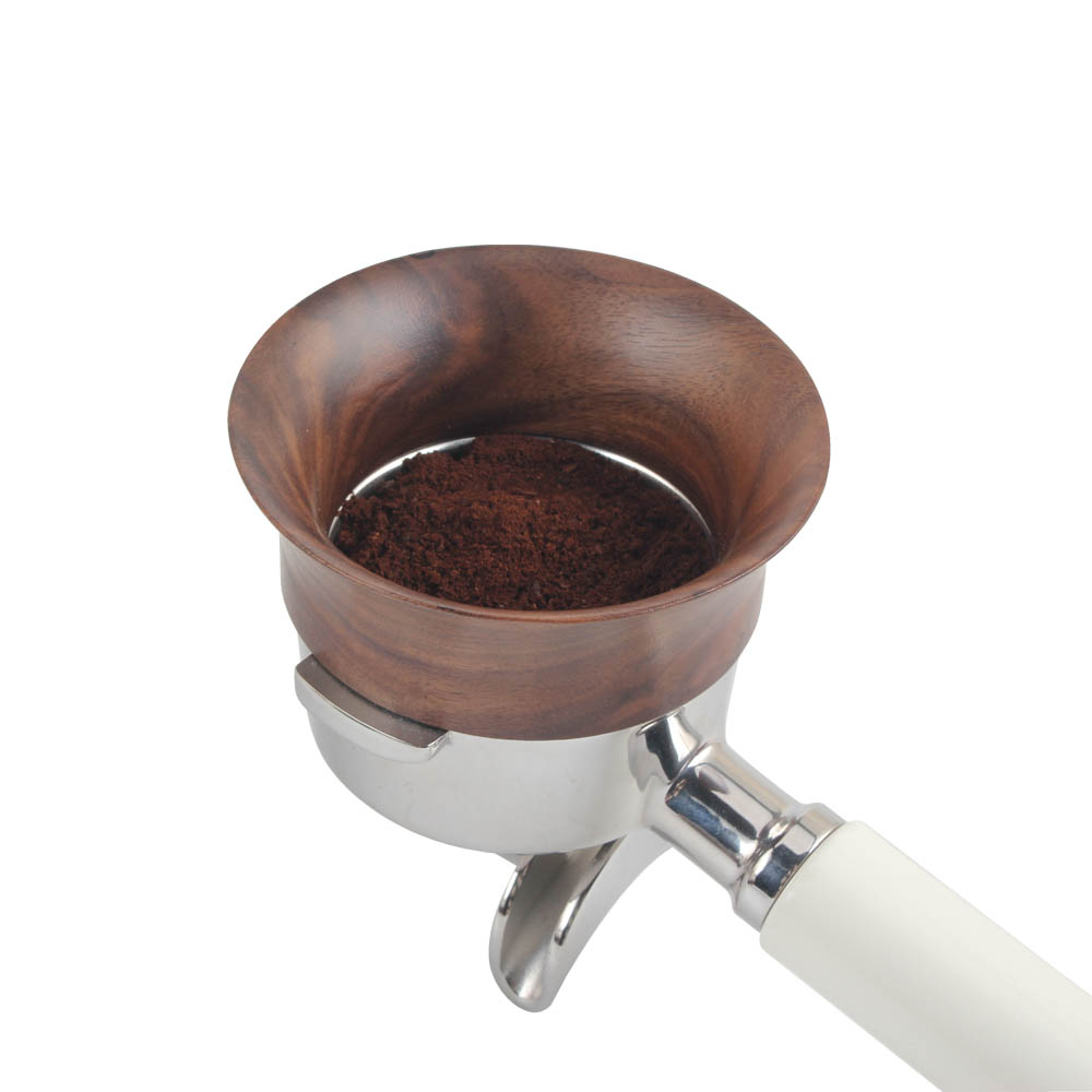 Wooden Espresso Tools Portafilter Funnel, Magnetic Dosing Ring