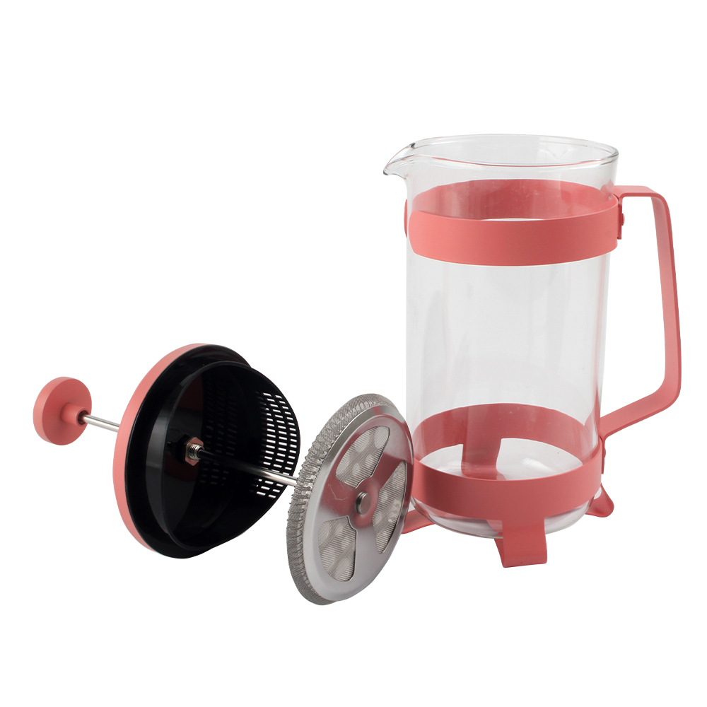 High-Heat Borosilicate Glass And Stainless Steel Filter Coffee Press, Large Capacity Coffee Maker