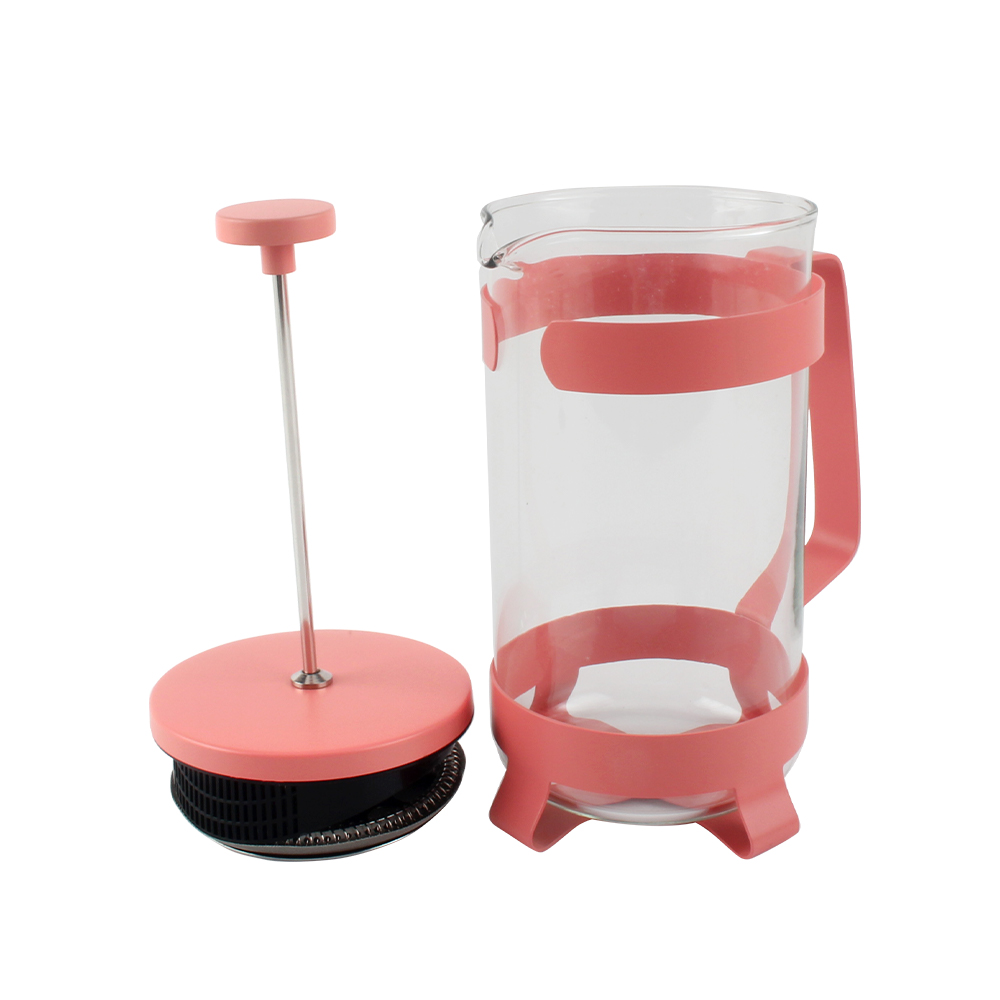 High-Heat Borosilicate Glass And Stainless Steel Filter Coffee Press, Large Capacity Coffee Maker