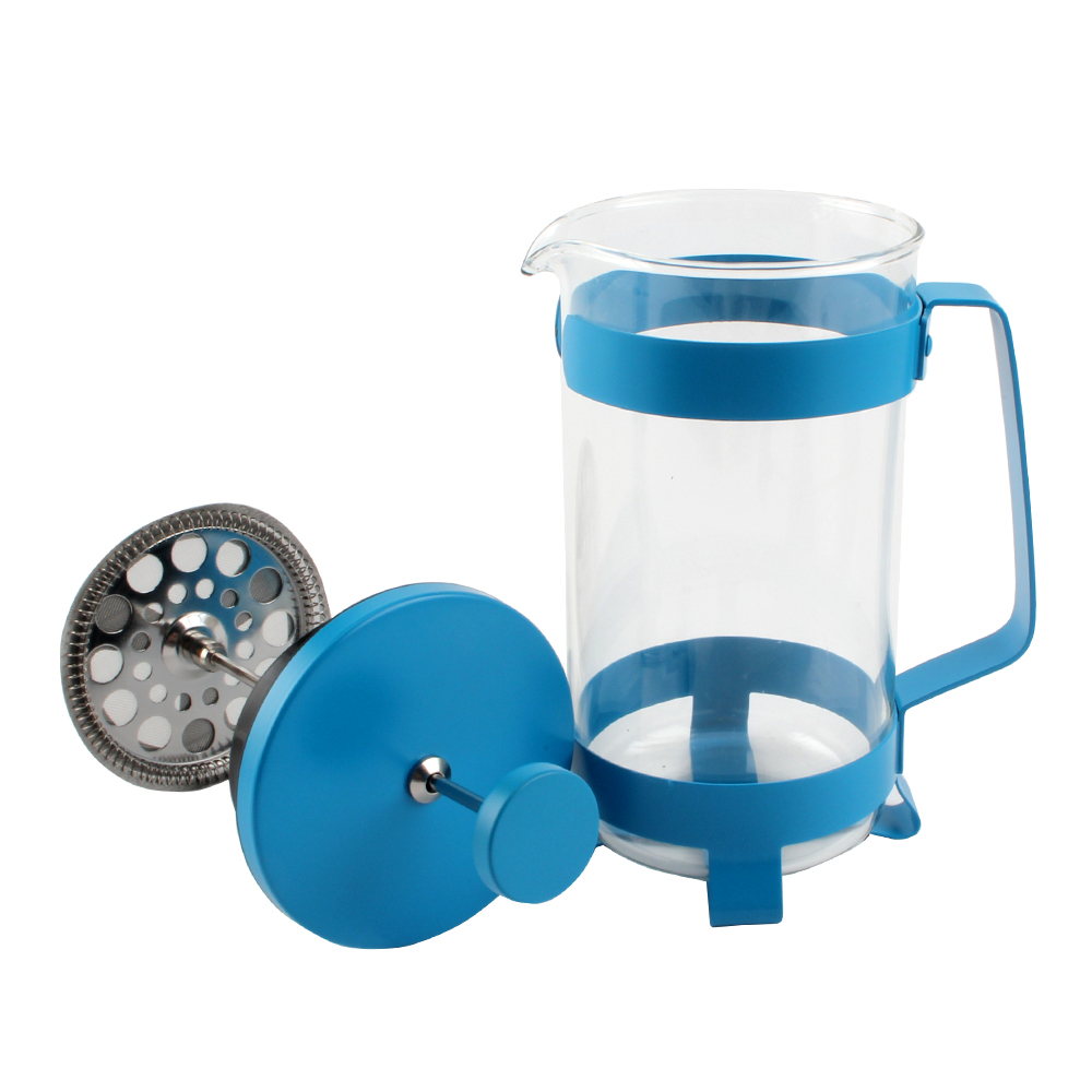 Tea Brewer & Coffee Plunger 34oz, Heat Resistant Borosilicate Glass Caffettiere With Steel Plunger