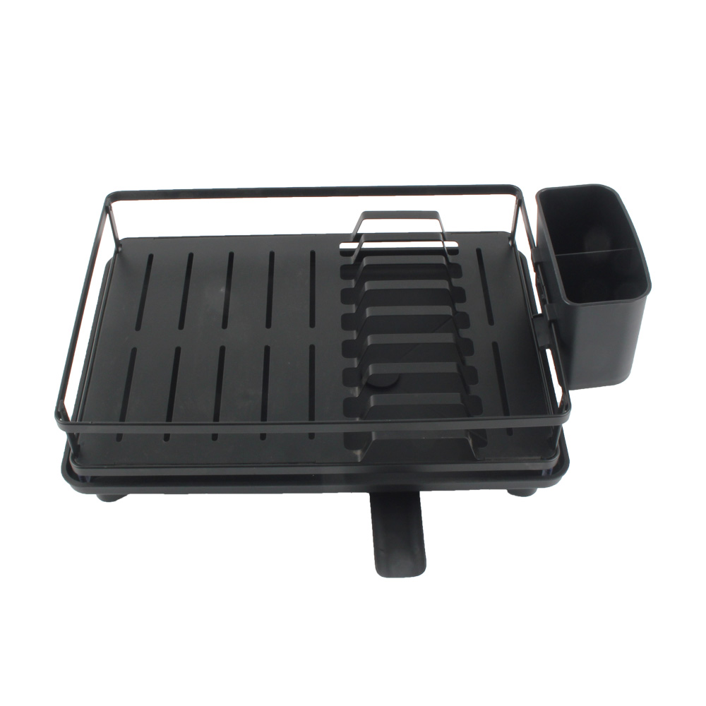 Dish Rack With Drainboard, Rustproof Dish Drainer With Utensil Holder for Sink