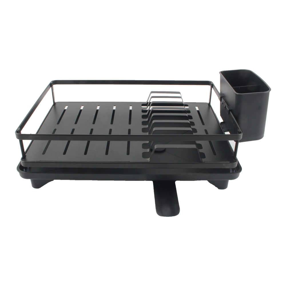 Dish Rack With Drainboard, Rustproof Dish Drainer With Utensil Holder for Sink