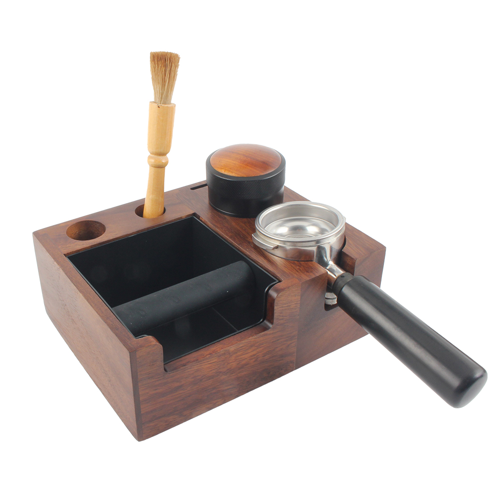 Espresso Tamping Station Knock Box, Espresso Accessories for Coffee Bar