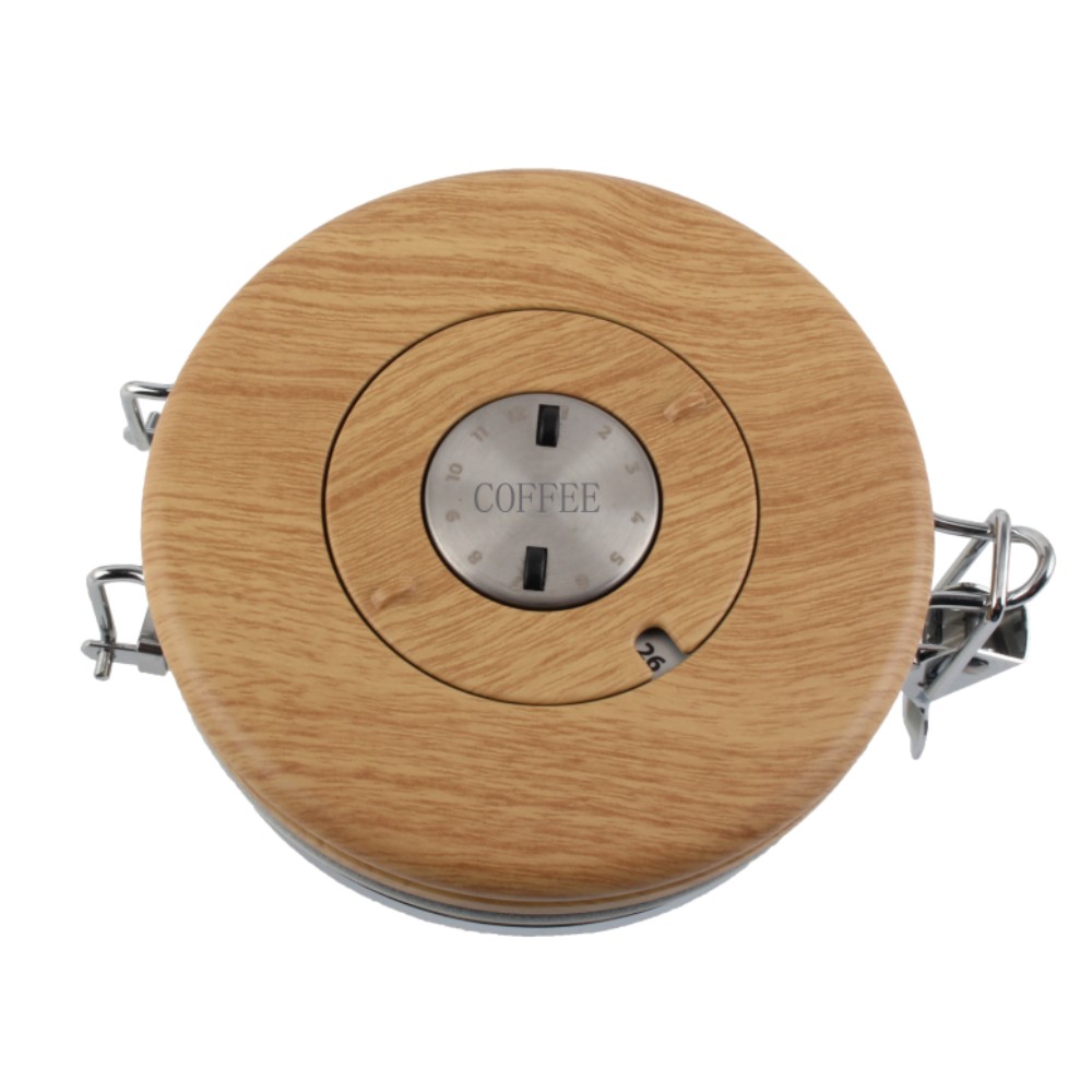 Food Storage Sugar Tea Coffee Snacks Kitchen Jar With Wood Lid