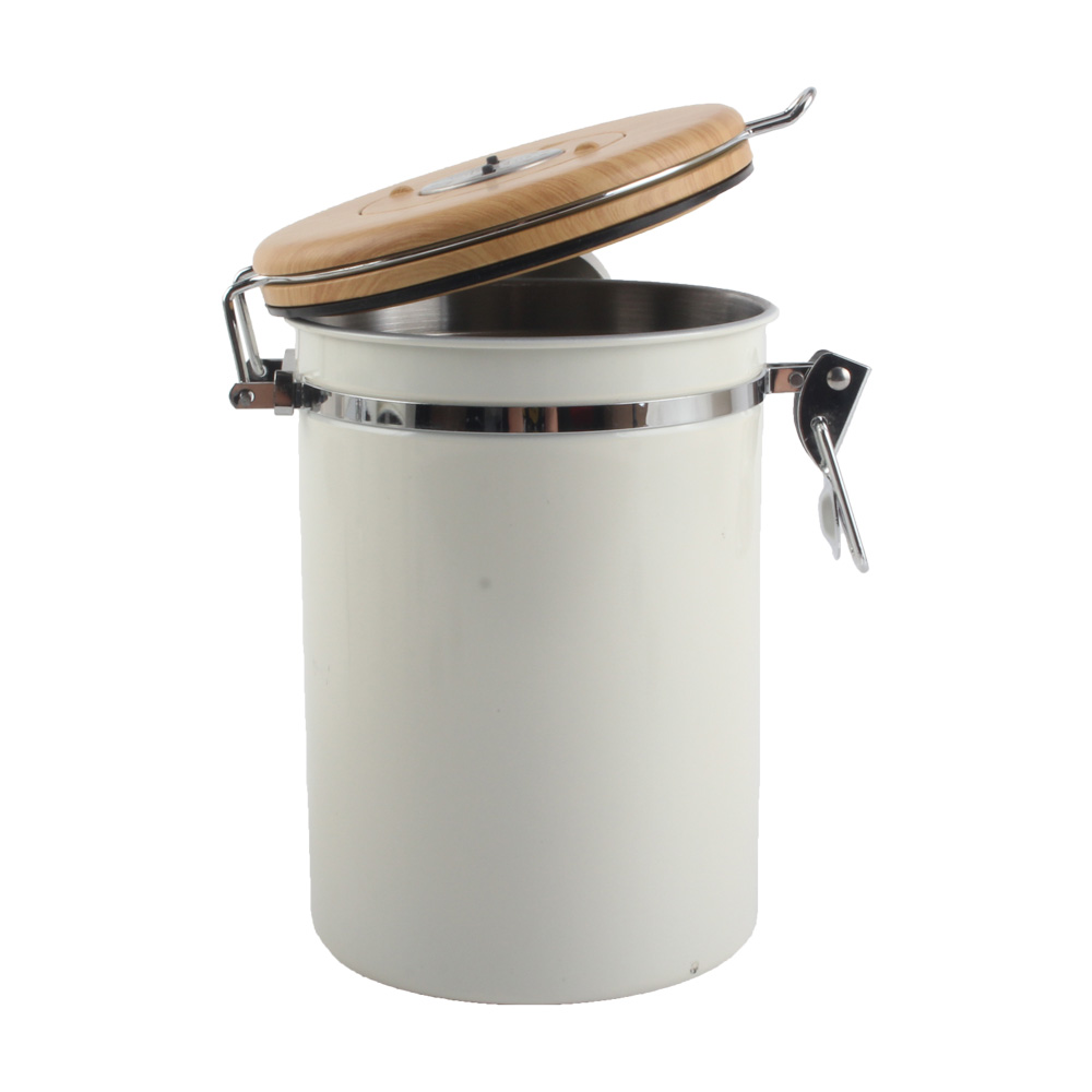 Food Storage Sugar Tea Coffee Snacks Kitchen Jar With Wood Lid
