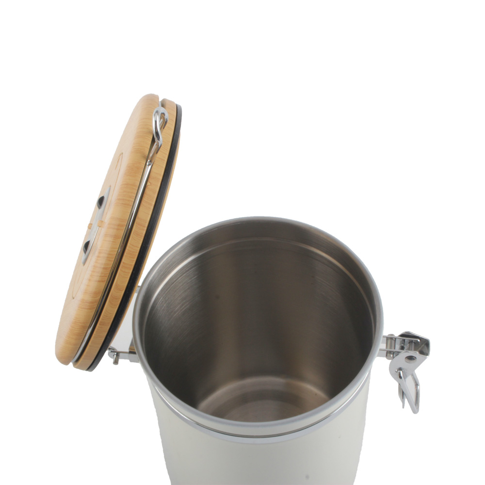 Food Storage Sugar Tea Coffee Snacks Kitchen Jar With Wood Lid