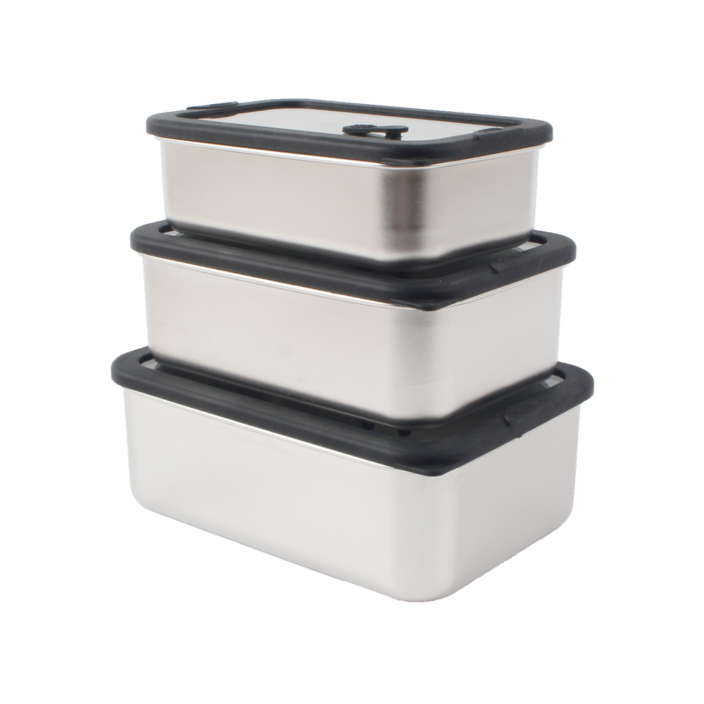 Stainless Steel Food Storage Container Set, Airtight & Leakproof Containers