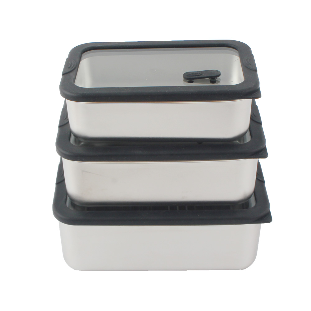 Stainless Steel Food Storage Container Set, Airtight & Leakproof Containers